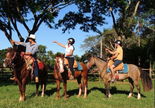 Passeio a cavalo pelos campos da fazenda em Jardim, MS