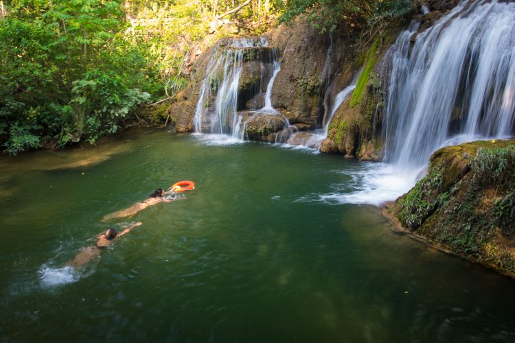 Piscina natural da Cachoeira do Mutum na Estancia Mimosa em Bonito MS.
 
 
 