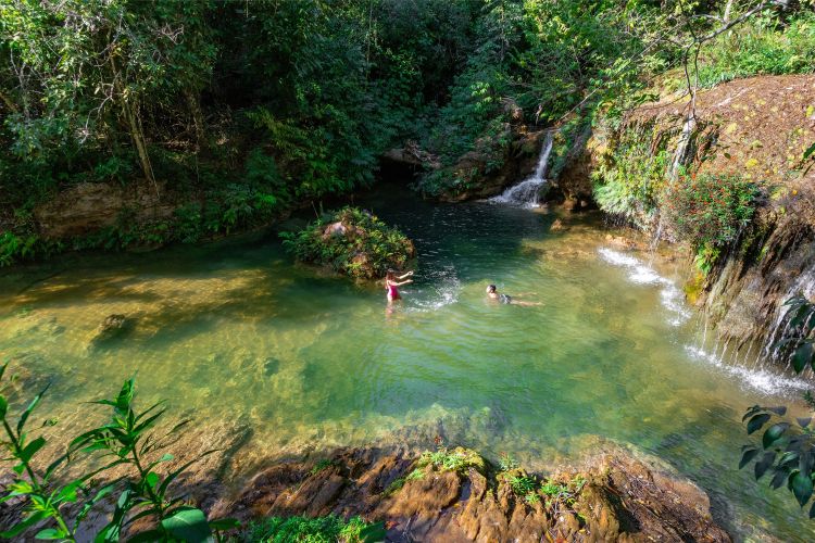 A Estância Mimosa, banhada pelo Rio Mimoso tem as cachoeiras de águas mais cristalinas da região, de acordo com o período do ano.